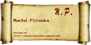 Machó Piroska névjegykártya