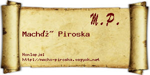 Machó Piroska névjegykártya
