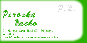 piroska macho business card